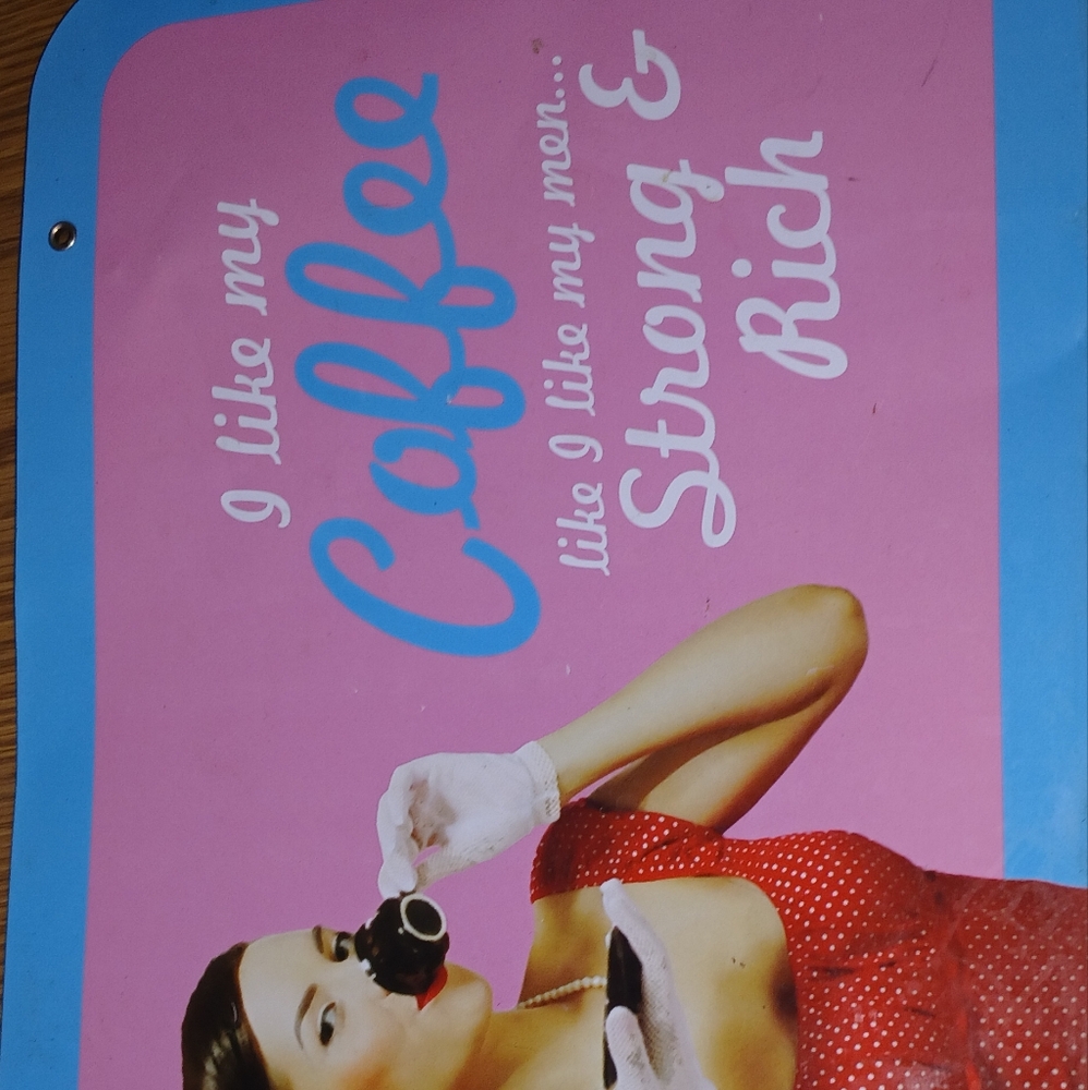Vintage Retro Coffee Poster with Pink and Blue Accents